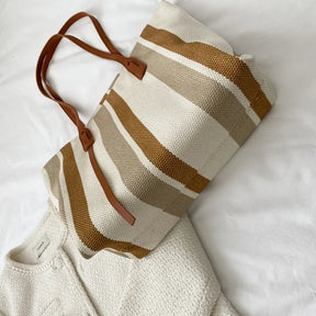 bags : Koreaanse Streep Schoudertas Dames - Trendy Verticale Streep - Synthetisch in van Pantino