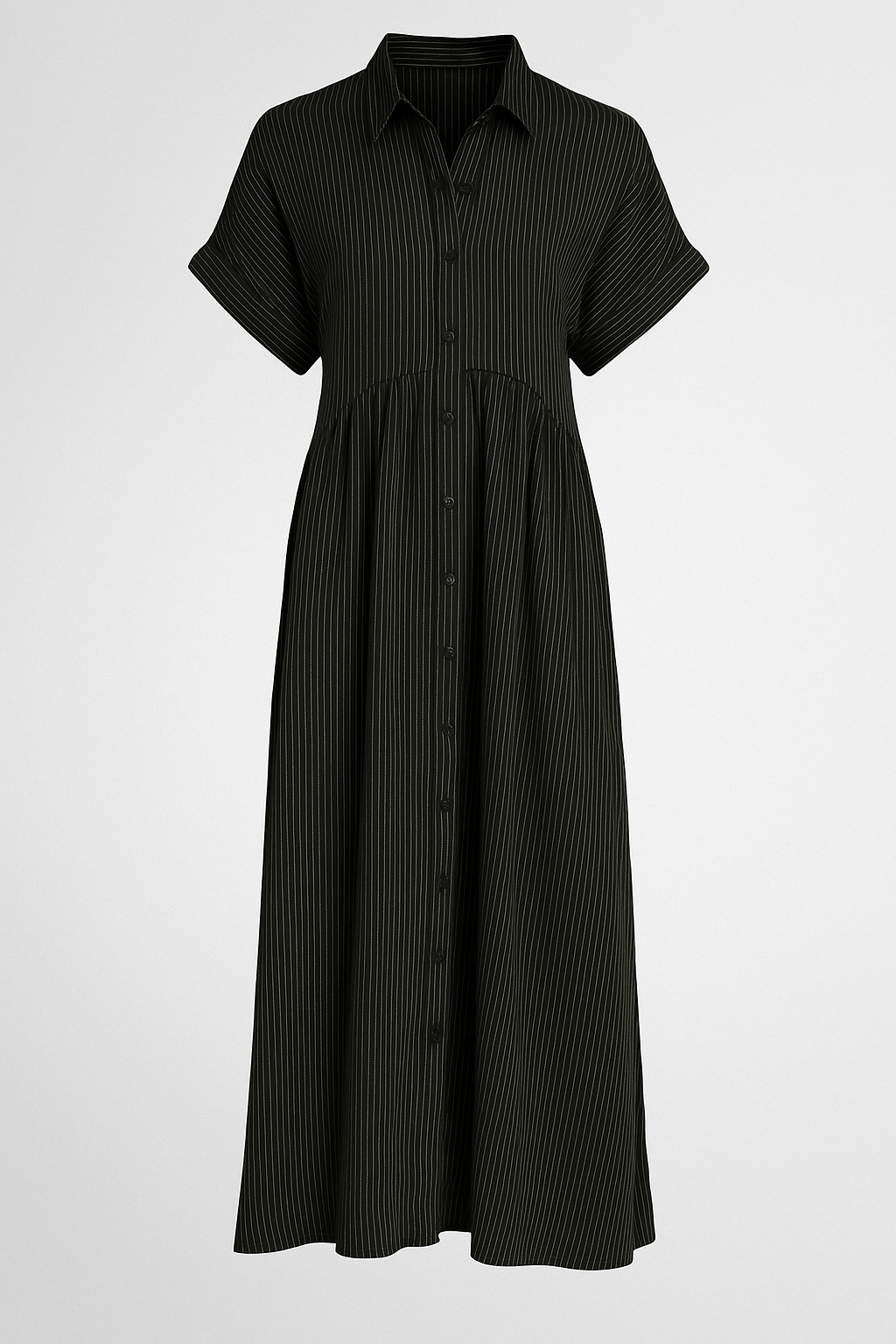 Midi Dress : Chique Midi-jurk voor Dames met Praktische Zakken in van Pantino