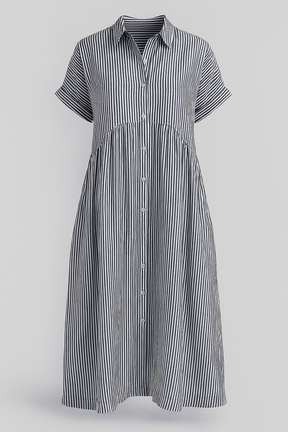 Midi Dress : Chique Midi-jurk voor Dames met Praktische Zakken in van Pantino