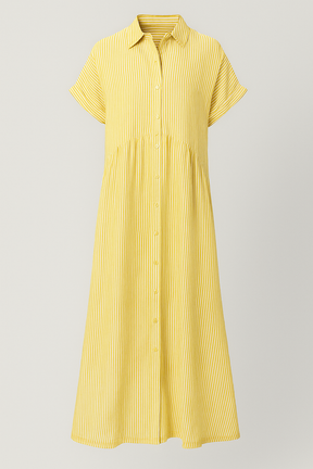 Midi Dress : Chique Midi-jurk voor Dames met Praktische Zakken in van Pantino