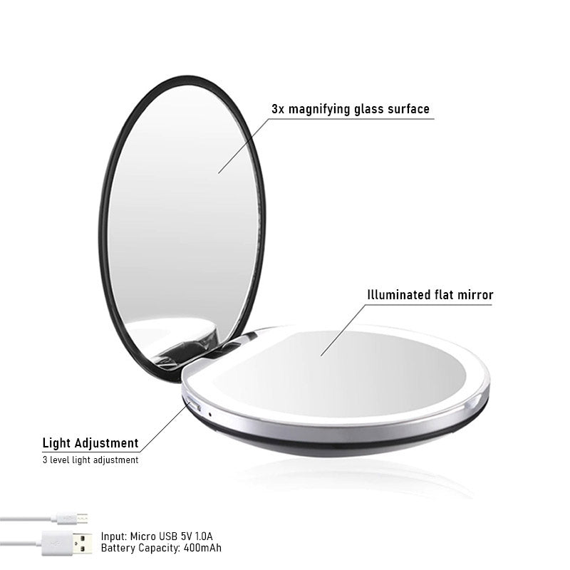 Portable Mirror : Portable Led Mirror - Roze in van Pantino