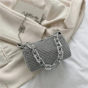 bags : Handtas Zilver - Elegante Trendy met Lovertjes in van Pantino