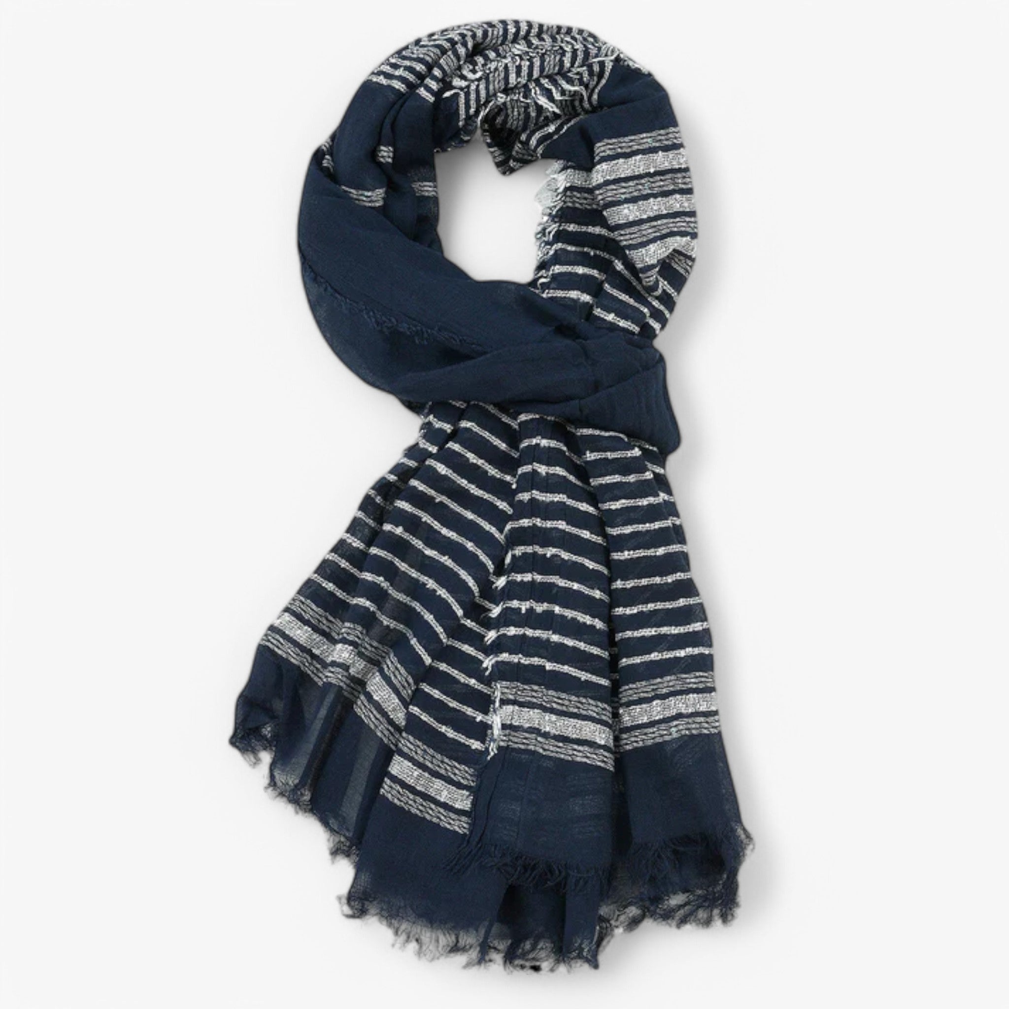 Scarf : Sjaal Heren Zwart - Lorenzo Vitali de Ambachtsman - Van Elegante in Blauw van Pantino