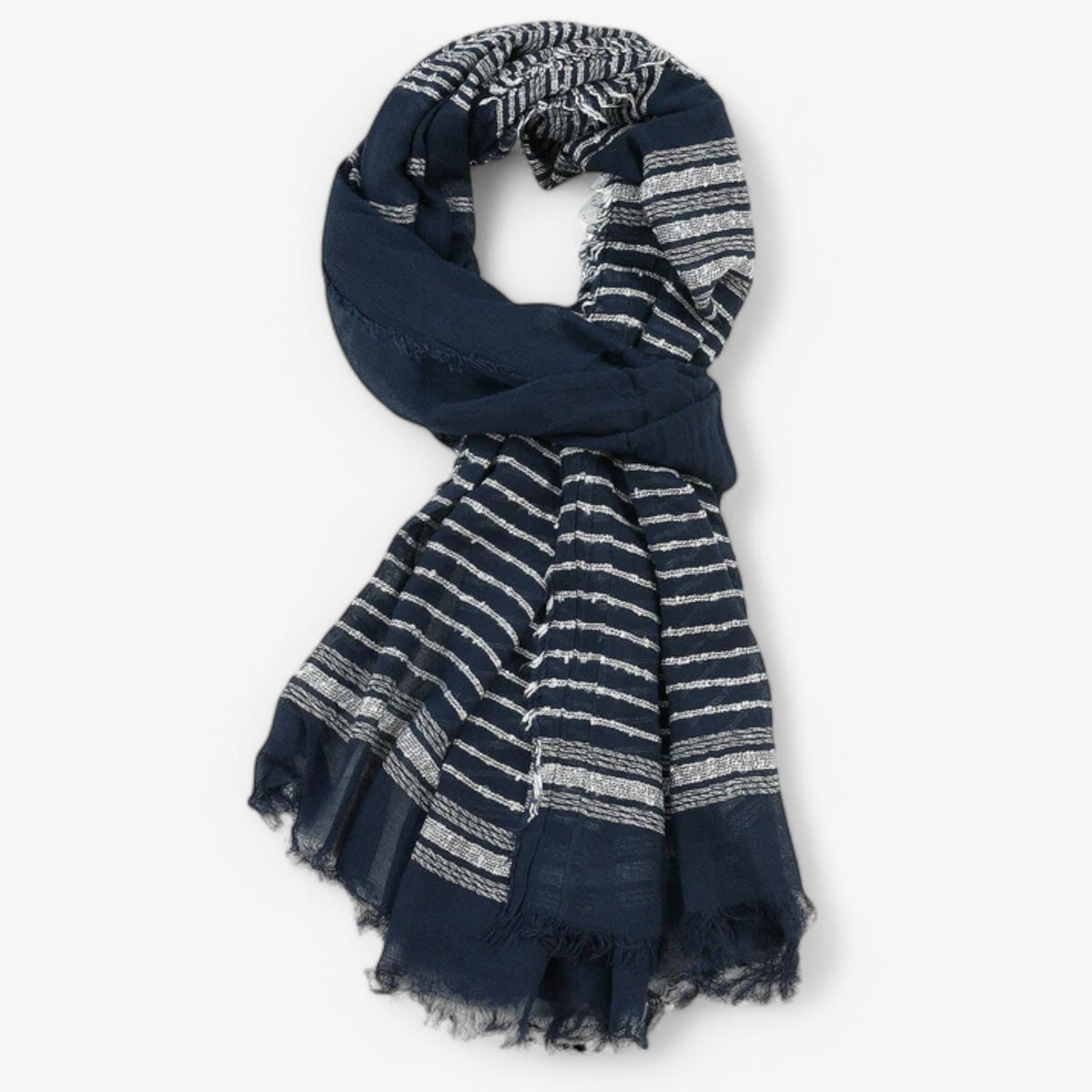 Scarf : Sjaal Heren Zwart - Lorenzo Vitali de Ambachtsman - Van Elegante in Blauw van Pantino