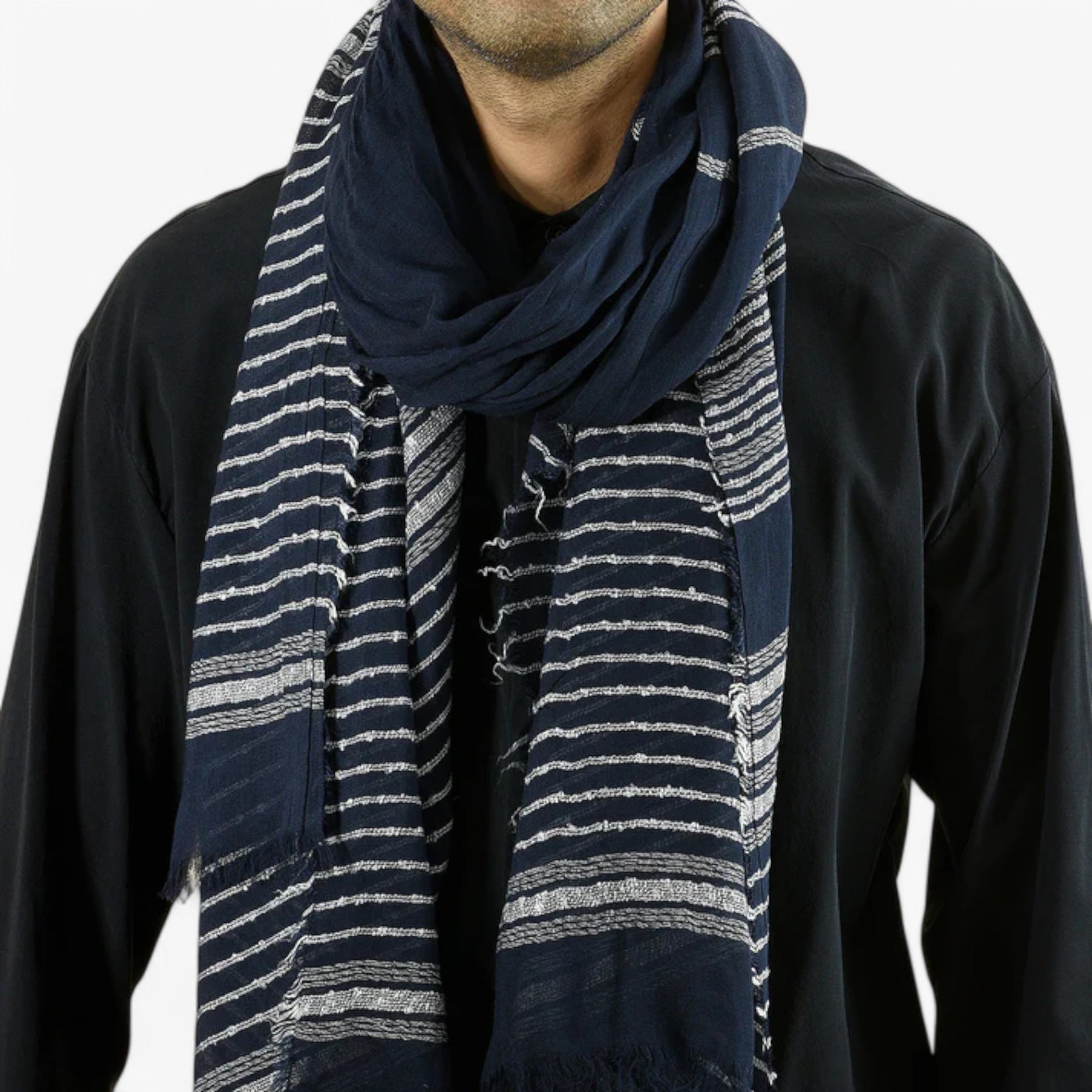 Scarf : Sjaal Heren Zwart - Lorenzo Vitali de Ambachtsman - Van Elegante in van Pantino