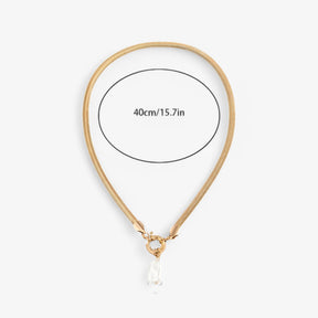 Necklace : Parel Elegantie Hanger - Goud in Goud van Pantino