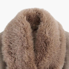 Damesjassen & -jacks : Jas Dames Khaki - Lange Winter met Bontkraag in van Pantino