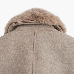 Damesjassen & -jacks : Jas Dames Khaki - Lange Winter met Bontkraag in van Pantino