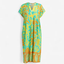 Women's Dress : Jurk Dames - Lange met Bloemenprint in Groen van Pantino