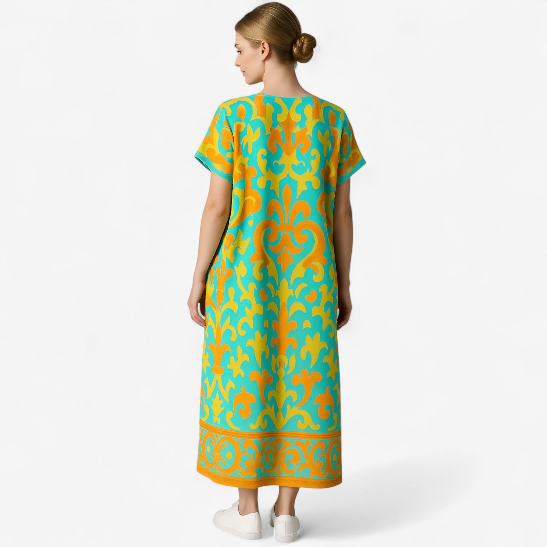 Women's Dress : Jurk Dames - Lange met Bloemenprint in van Pantino
