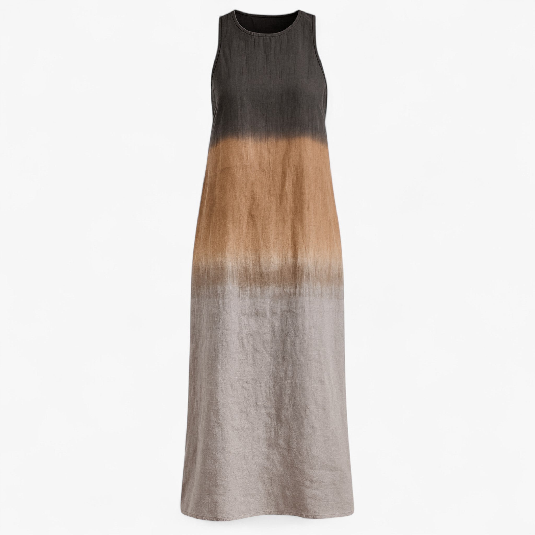 Women's Dress : Jurk Dames Grijs - Lange Mouwloze A-lijn Zomer in Grijs van Pantino