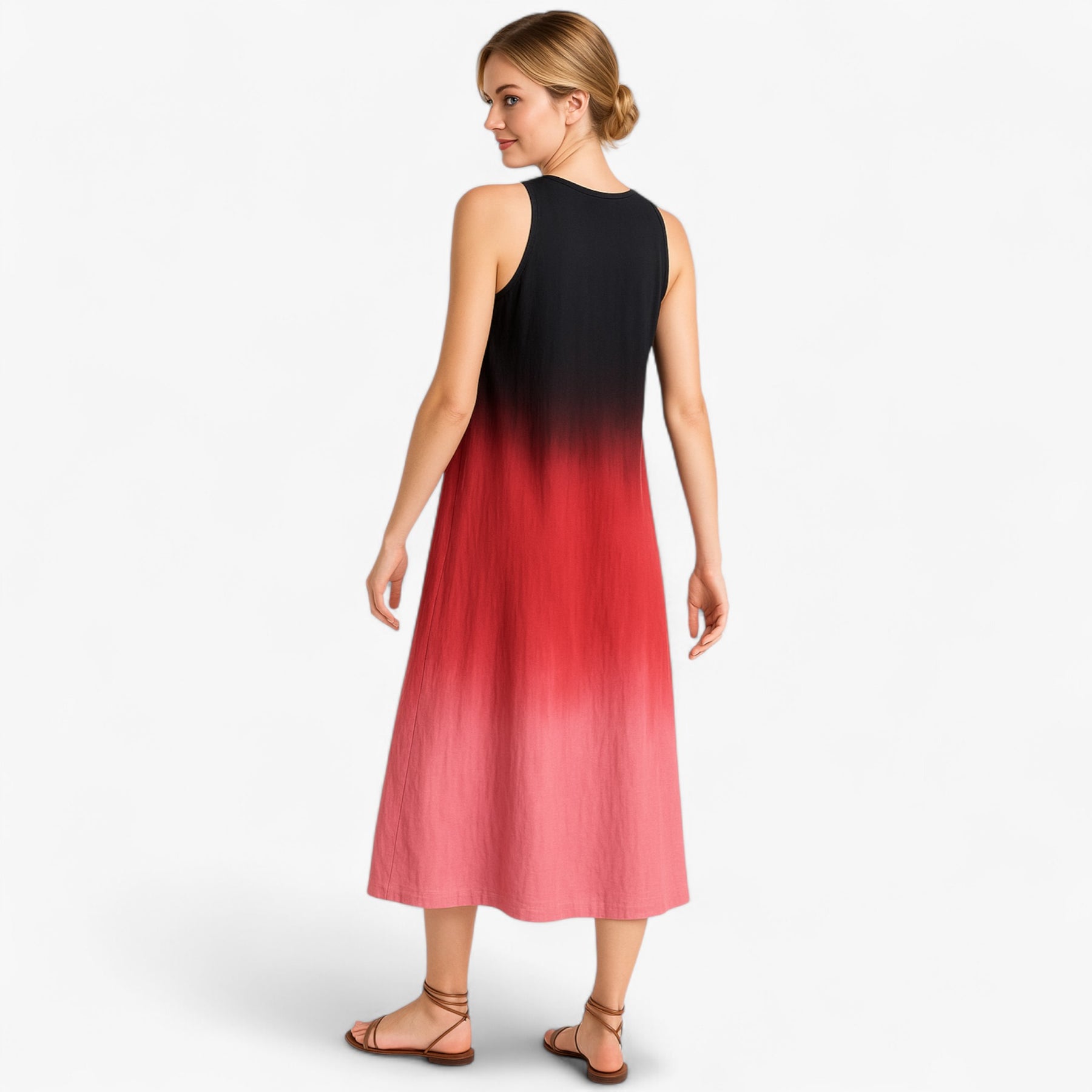 Women's Dress : Jurk Dames Grijs - Lange Mouwloze A-lijn Zomer in van Pantino