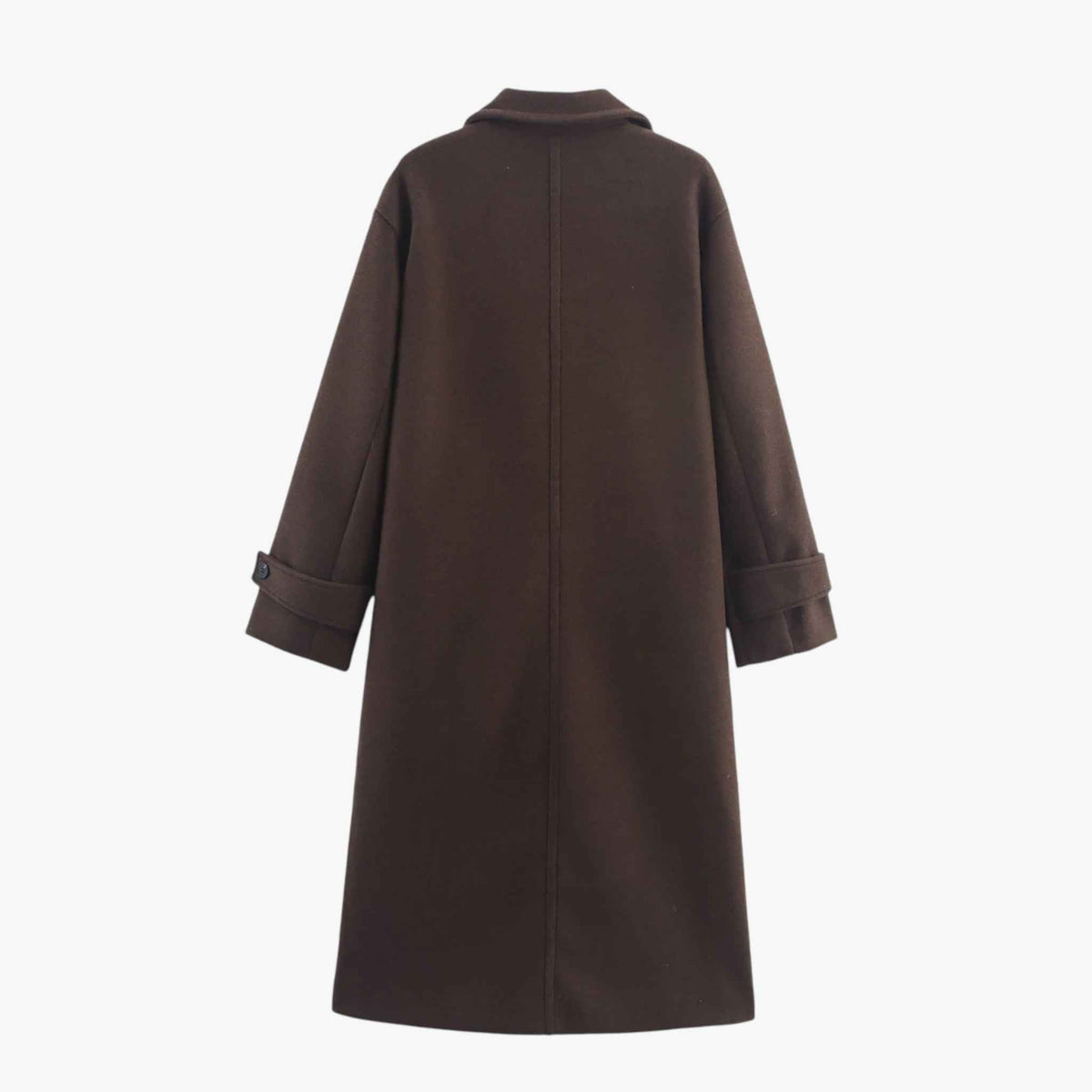 Damesjassen & -jacks : Lange Winterjas Dames Elegante Wollen Jas - Bruin in van Pantino
