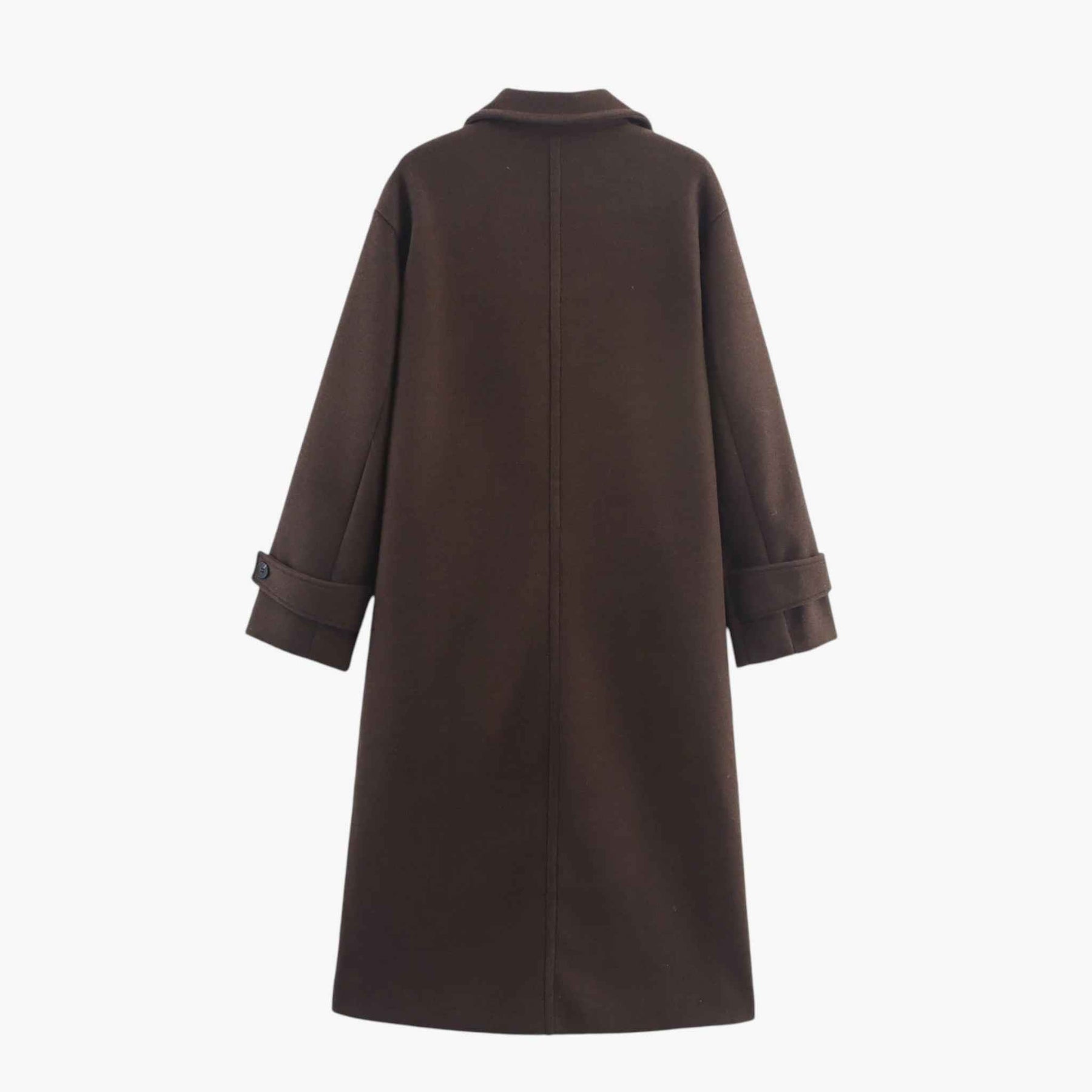 Damesjassen & -jacks : Lange Winterjas Dames Elegante Wollen Jas - Bruin in van Pantino