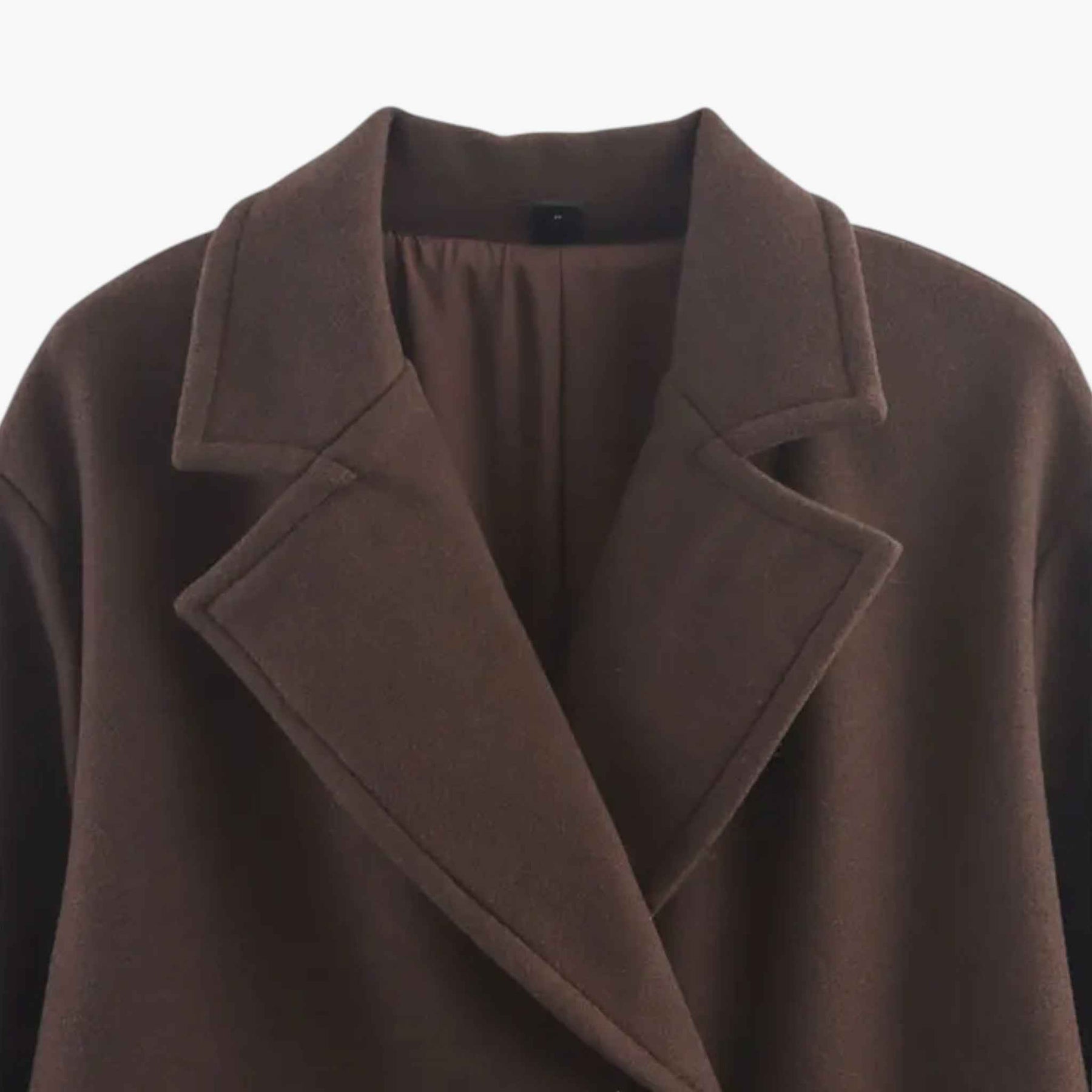 Damesjassen & -jacks : Lange Winterjas Dames Elegante Wollen Jas - Bruin in van Pantino