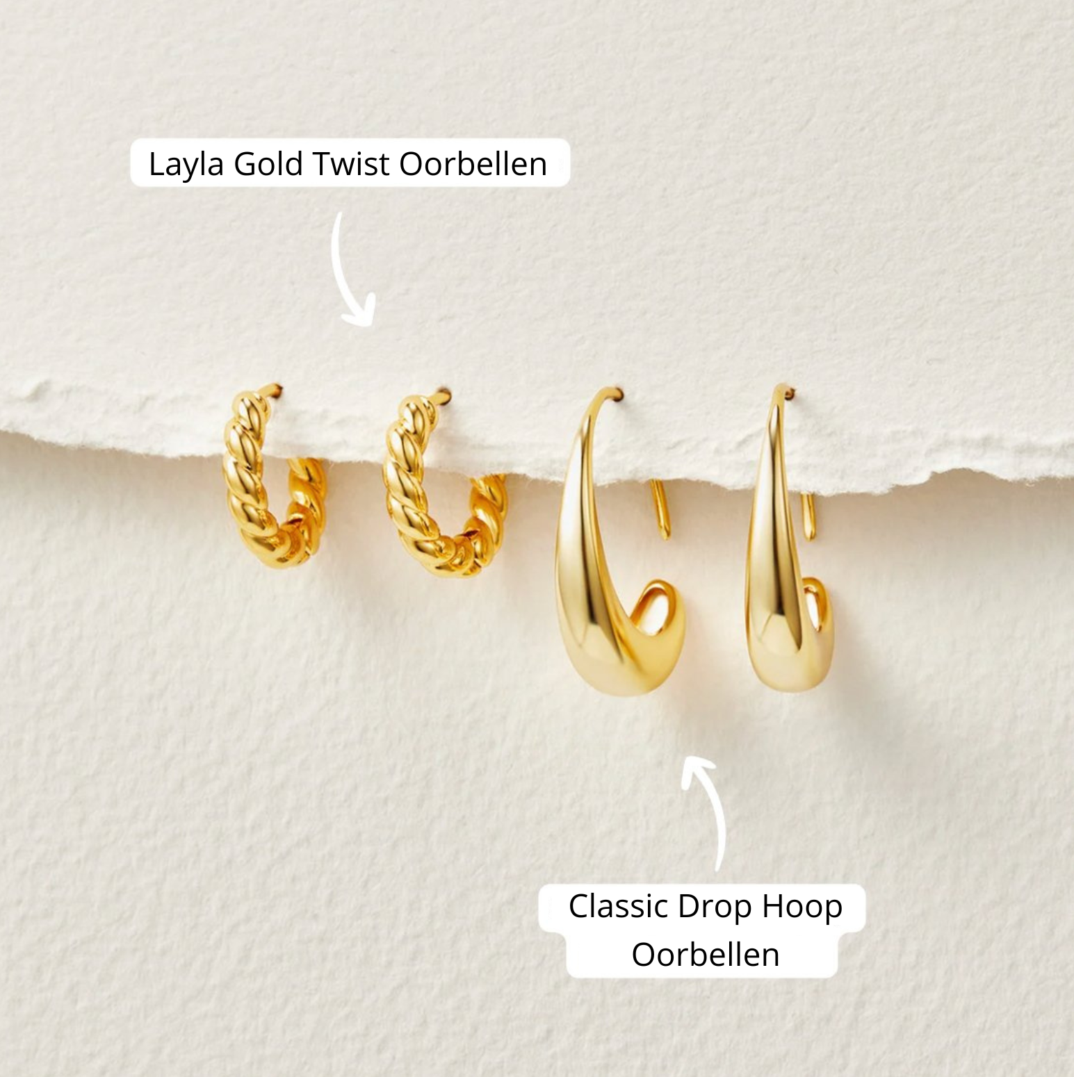 Earrings : Oorbellen Roze - Drop Hoop 2cm in van Pantino