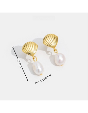 Earrings : Oorbellen Goud - Leya Pearl 2cm in van Pantino