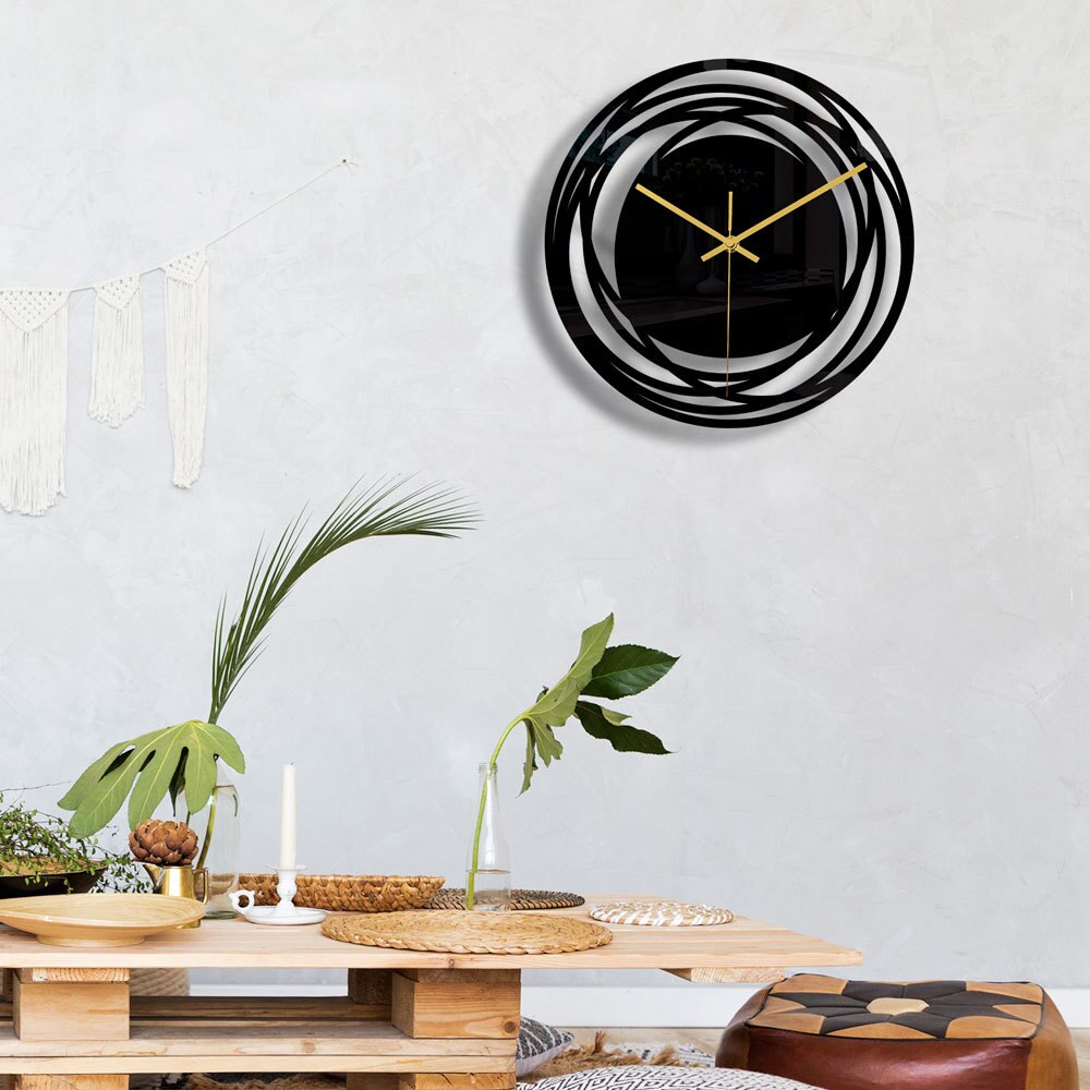 home & garden : Moderne Wandklok "ZwartElegantie" - Stijlvol Zwart Horloge - Brengt een Vleugje Elegantie in Elke Kamer in van Pantino
