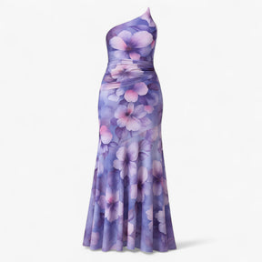 Women's Dress : Jurk Dames Paars - Elegante Damesjurk met Één Schouder in Paars van Pantino