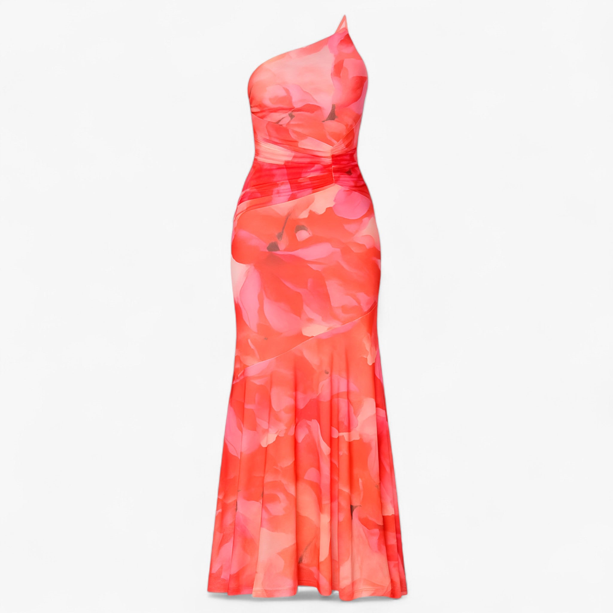 Women's Dress : Jurk Dames Paars - Elegante Damesjurk met Één Schouder in Roze XS van Pantino