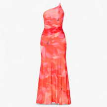 Women's Dress : Jurk Dames Paars - Elegante Damesjurk met Één Schouder in Roze XS van Pantino