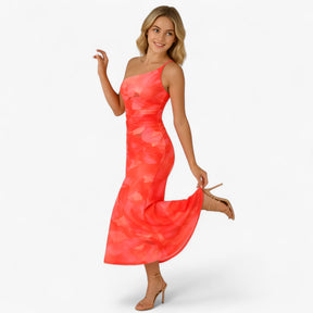 Women's Dress : Jurk Dames Paars - Elegante Damesjurk met Één Schouder in van Pantino
