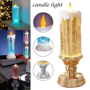 home & garden : Kleur Veranderende LED Water Kaars met Glitter - Gouden Basis in van Pantino