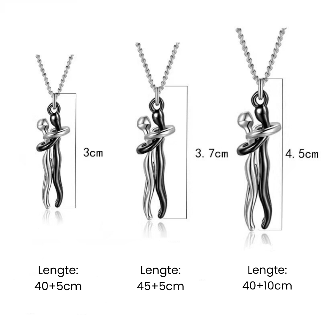 Necklace : Hartelijke Charm Ketting Dames - Warmte Verbinding Genegenheid - Zilver in van Pantino
