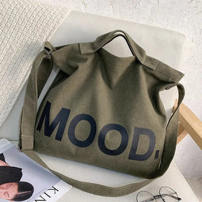 bags : Canvas Tas met Opvallende Print - Zwart in Groente van Pantino
