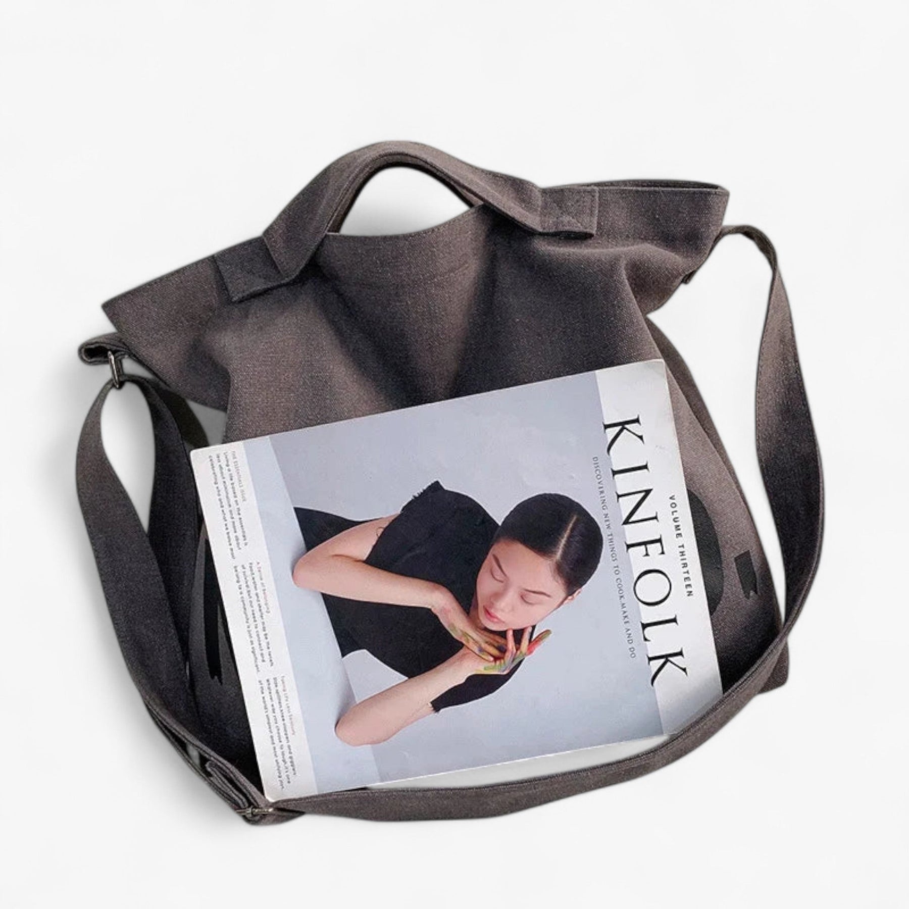 bags : Canvas Tas met Zichtbare Print - Zwart in van Pantino