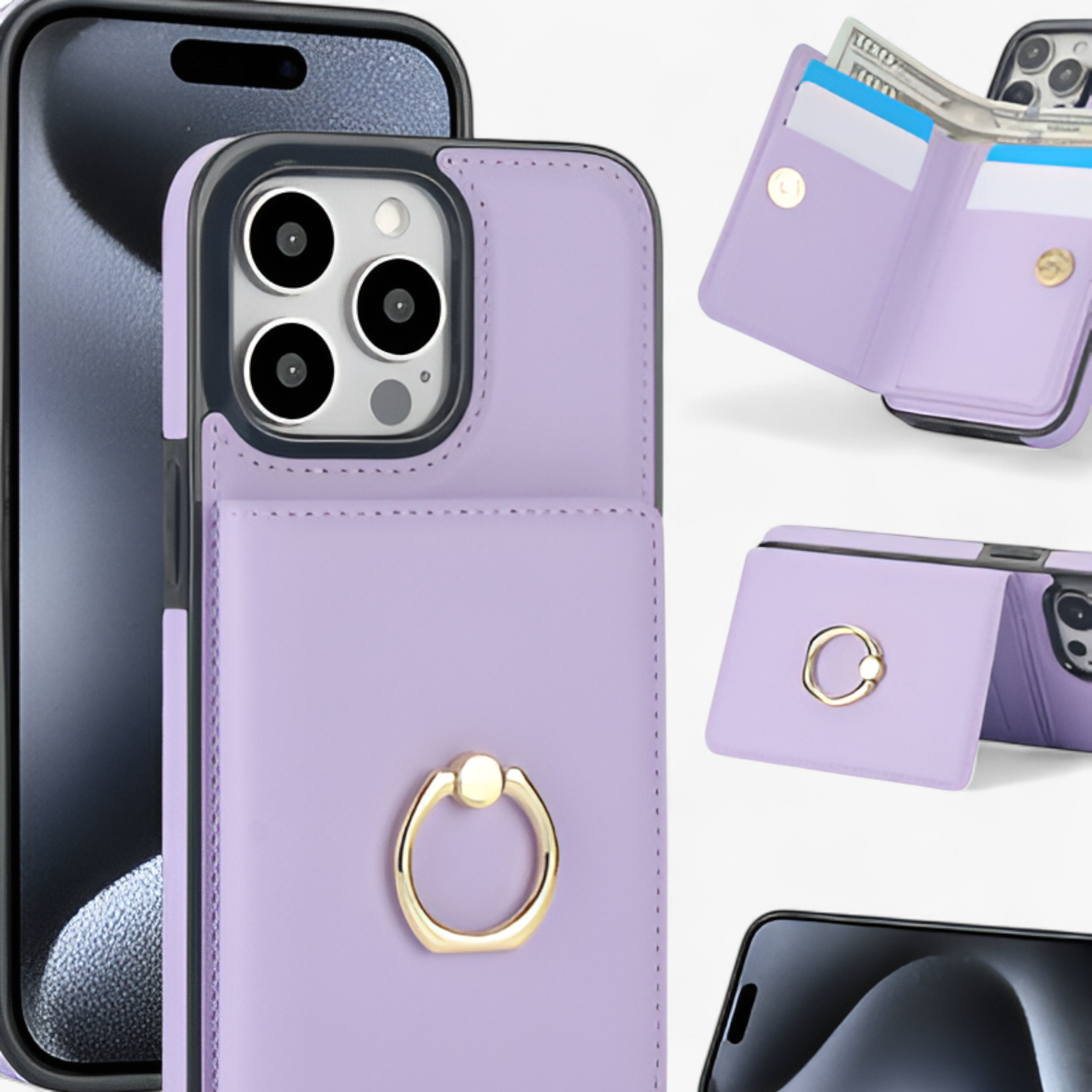 Phone Case : Stijlvol Beschermend Design - PU-Leer in Paars van Pantino