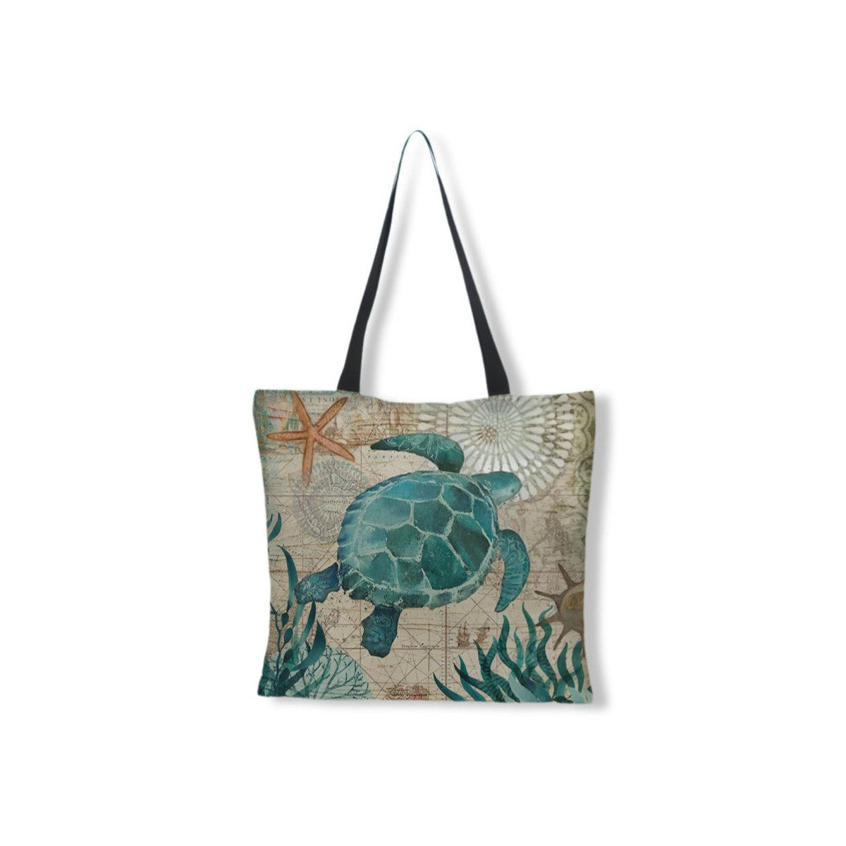 bags : Linnen Strandtas met Zeeprint in van Pantino