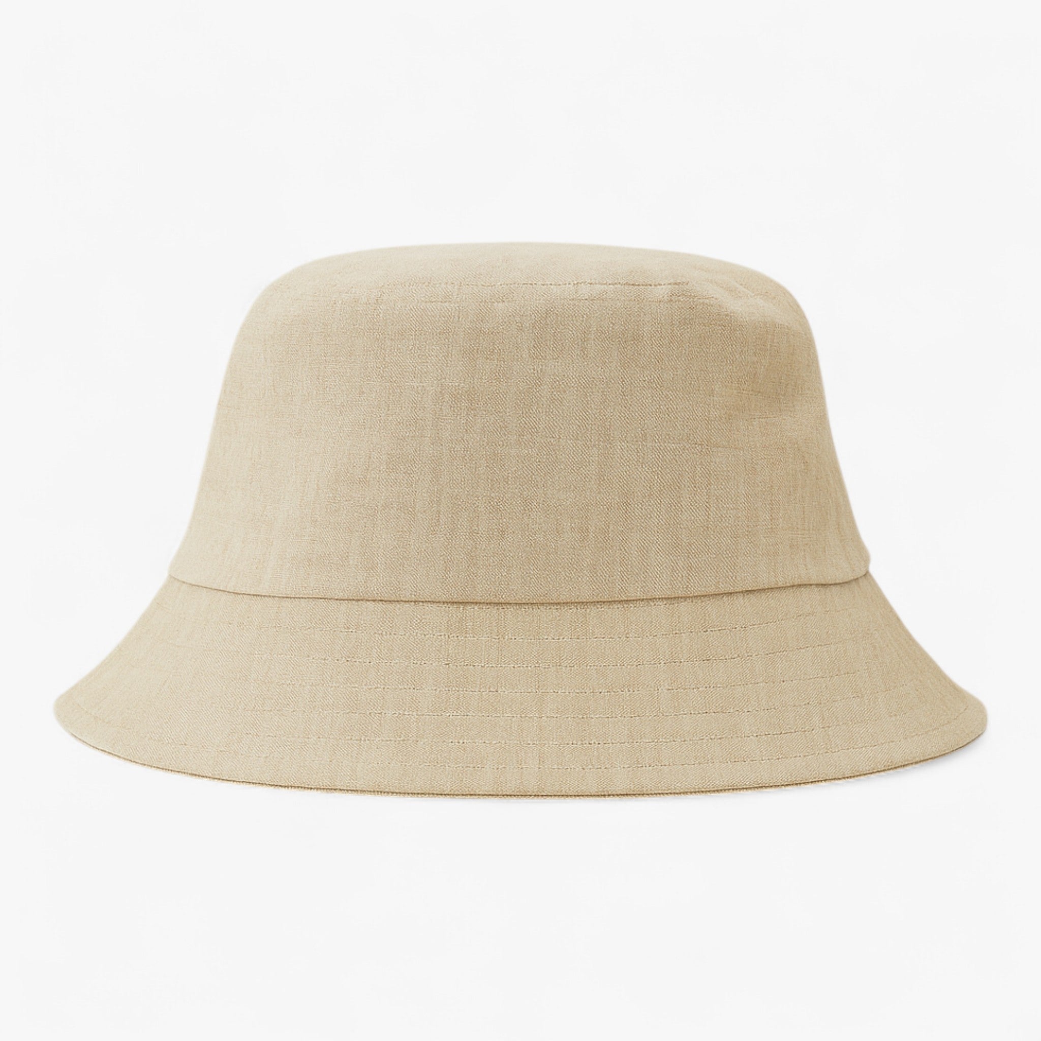 Hat : Heren Linnen Bucket Hat in Beige in Zandschelp van Pantino