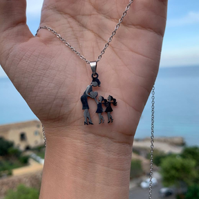 Necklace : ForeverTie Armband Dames - Symbool van Eeuwige Liefde - RVS in Moeder en 2 Dochters van Pantino