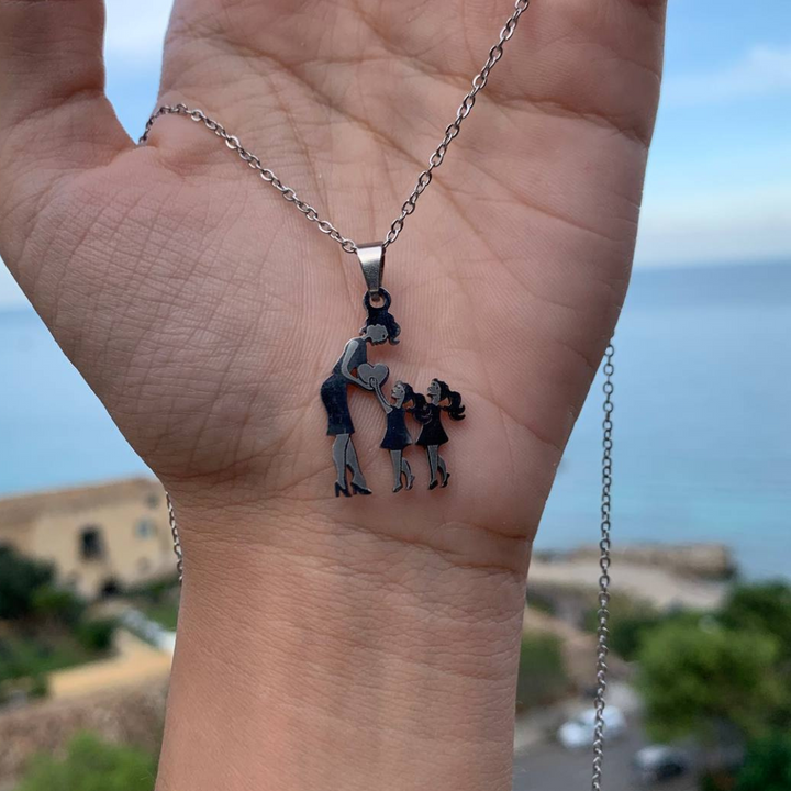 Necklace : ForeverTie Armband Dames - Symbool van Eeuwige Liefde - RVS in Moeder en 2 Dochters van Pantino