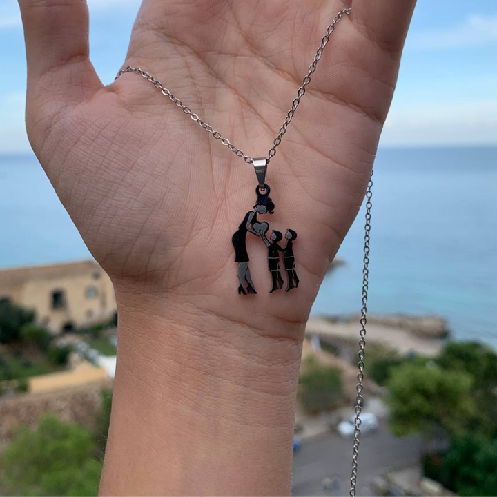Necklace : ForeverTie Armband Dames - Symbool van Eeuwige Liefde - RVS in Moeder en 2 zonen van Pantino