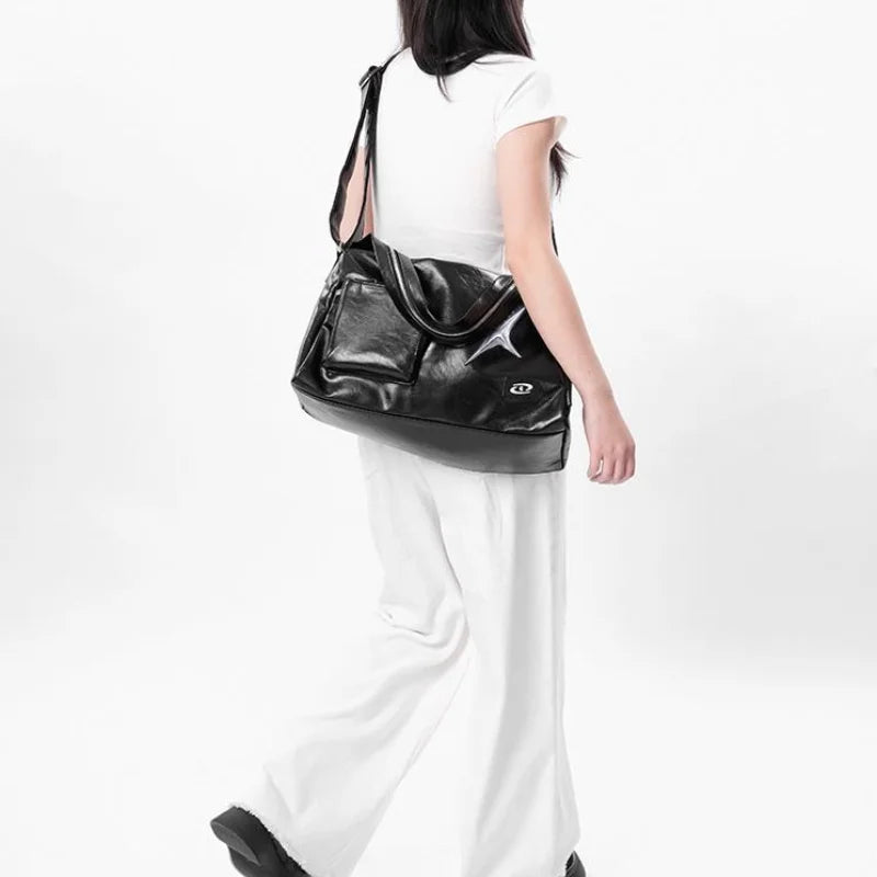 bags : Y2K Schoudertas Dames - Luxe PU-Leer Trendy Vintage Stijl - PU-Leer in van Pantino