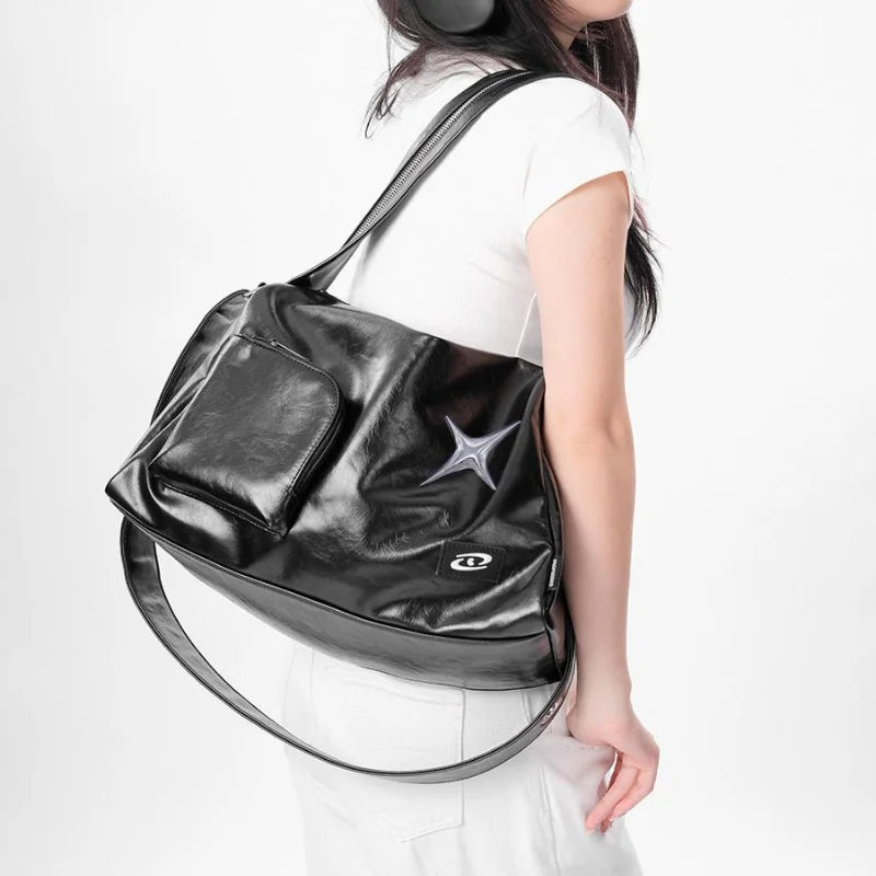 bags : Y2K Schoudertas Dames - Luxe PU-Leer Trendy Vintage Stijl - PU-Leer in van Pantino