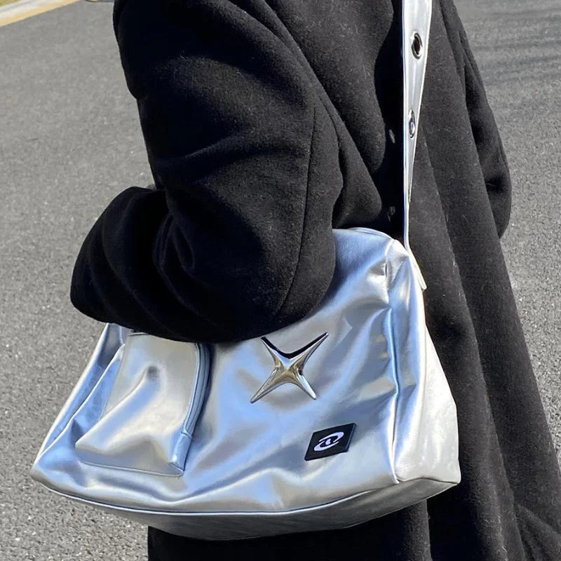 bags : Y2K Schoudertas Dames - Luxe PU-Leer Trendy Vintage Stijl - PU-Leer in van Pantino