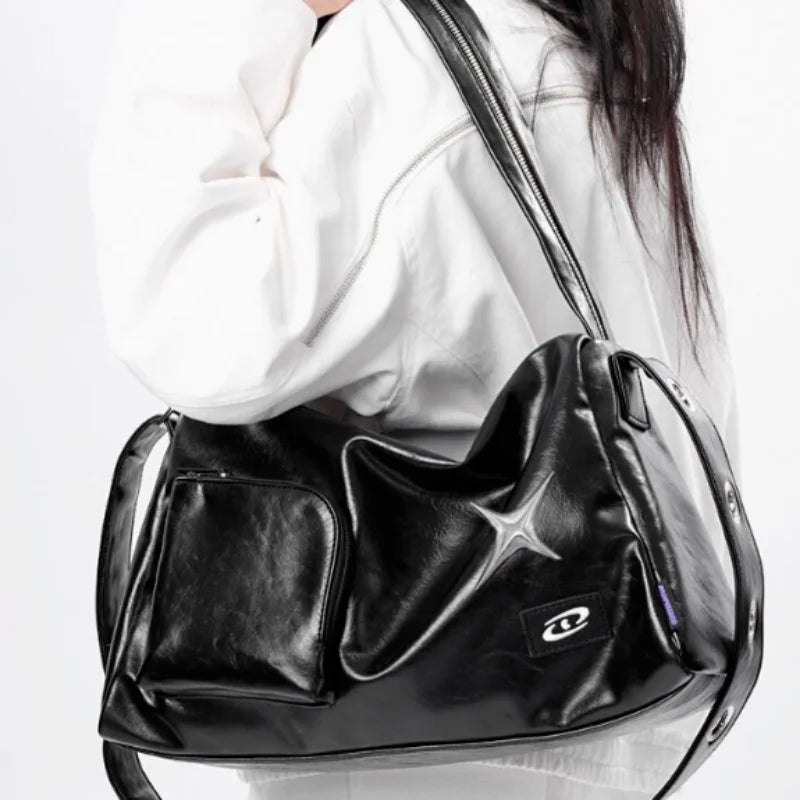bags : Y2K Schoudertas Dames - Luxe PU-Leer Trendy Vintage Stijl - PU-Leer in van Pantino