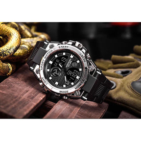 watches : Heren Horloge Zwart Militair - Waterdicht Analoog Polshorloge met Multifunctionele Wijzerplaat in van Pantino