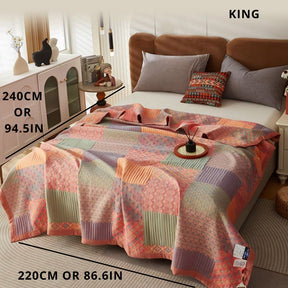 home & garden : Omkeerbaar, Kleurrijk Vierkant Katoenen Dekbed in King (220 x 240cm) van Pantino