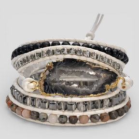 Bracelet : Magische Labradoriet & Druzy Kristal Gevlochten in van Pantino