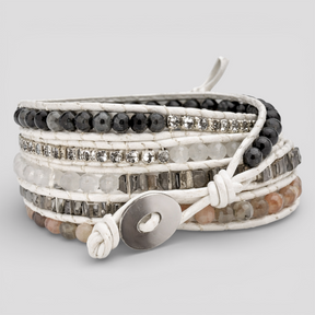 Bracelet : Magische Labradoriet & Druzy Kristal Gevlochten in van Pantino