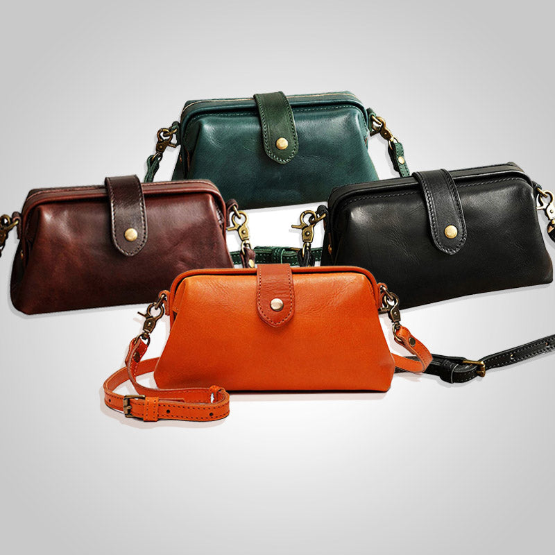 bags : Premium Leather Bag Dames Leer - Lichtbruin in van Pantino