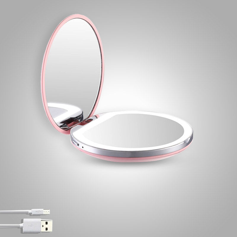 Portable Mirror : Portable Led Mirror - Roze in Roze van Pantino
