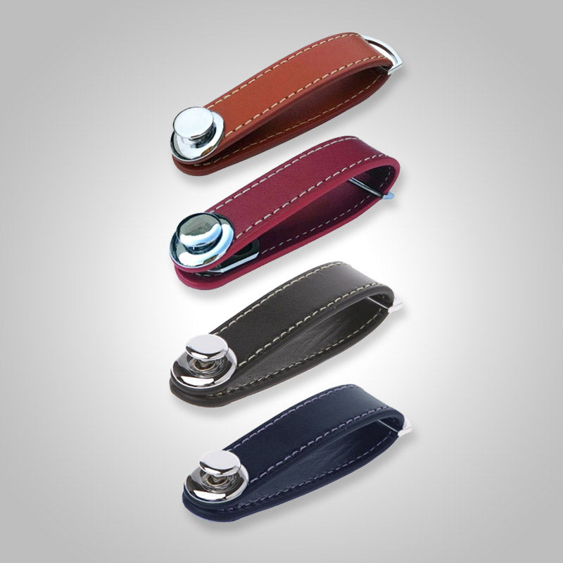 Key Organizer : Leather Key Organizer Leer in Bruin 3 Stuks van Pantino