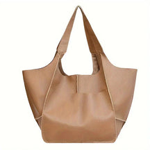 bags : Marianne Schoudertas - Groot Zacht PU Leer Tote Bag - Geelbruin in Licht Khaki van Pantino