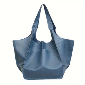 bags : Marianne Schoudertas - Groot Zacht PU Leer Tote Bag - Geelbruin in Blauw van Pantino