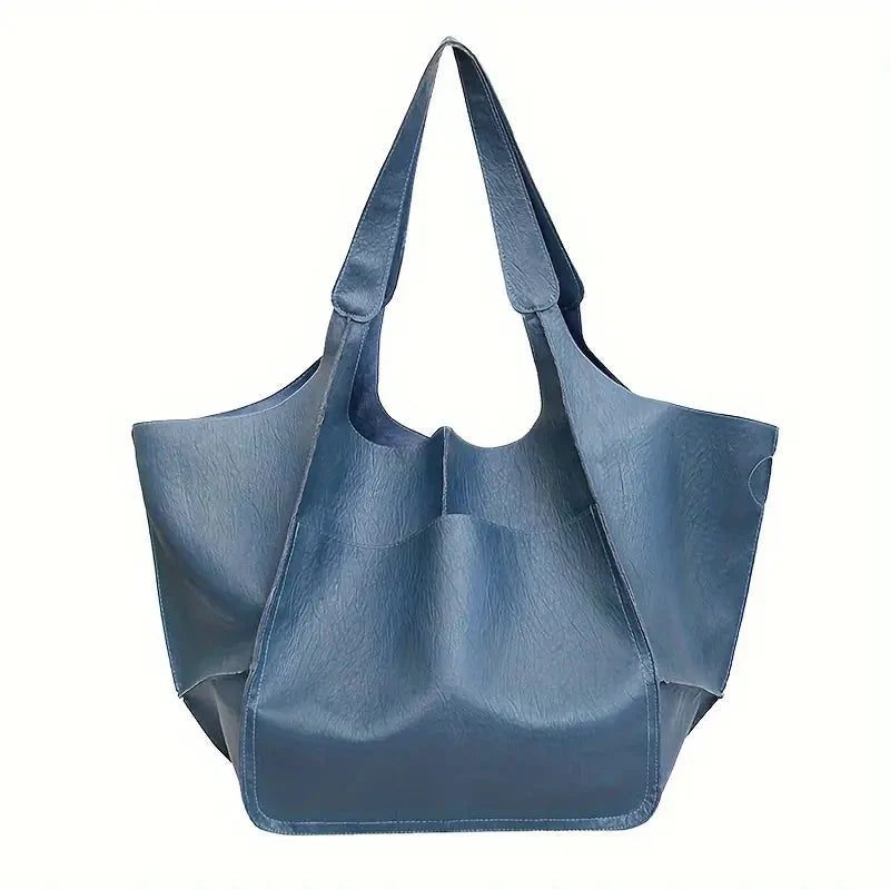 bags : Marianne Schoudertas - Groot Zacht PU Leer Tote Bag - Geelbruin in Blauw van Pantino
